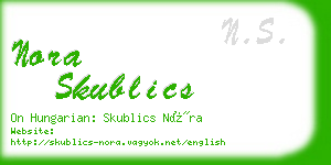 nora skublics business card